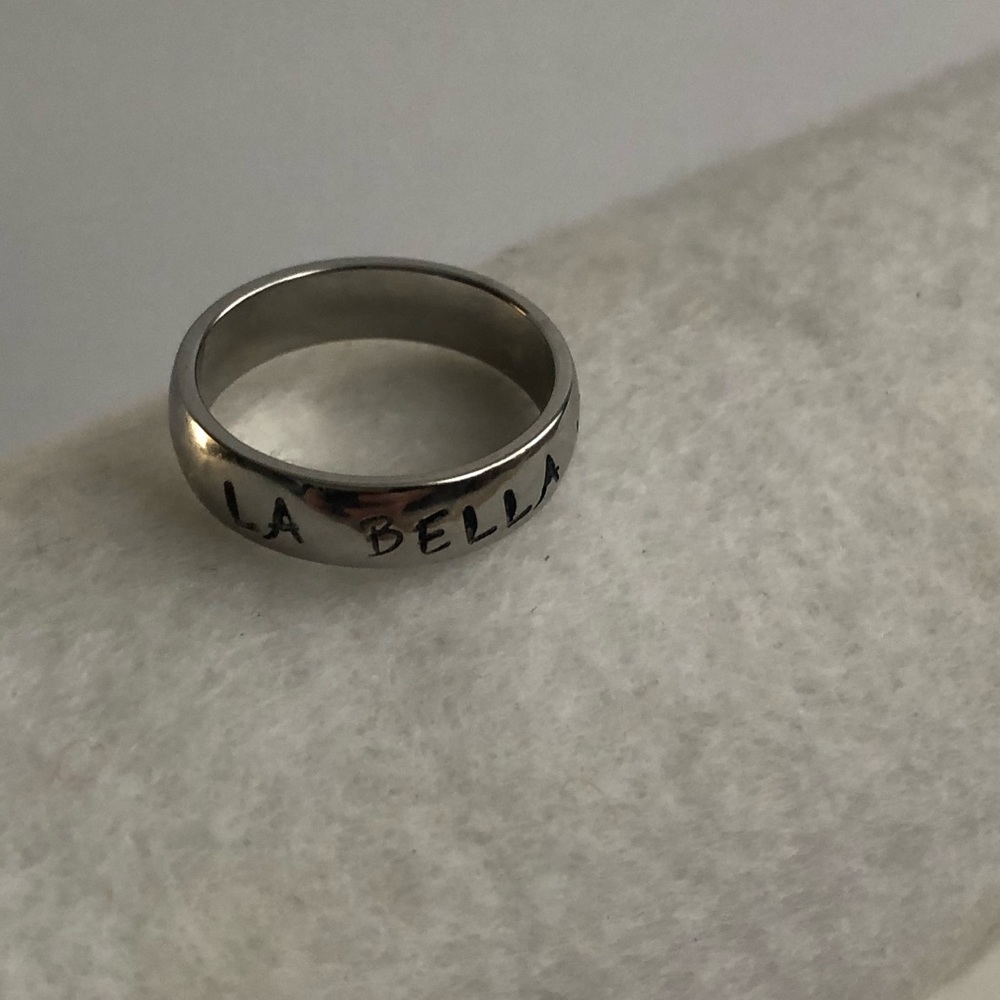 3/$15 “La Bella Vita ” Hand Stamped Silver Toned Ring “The Good Life”